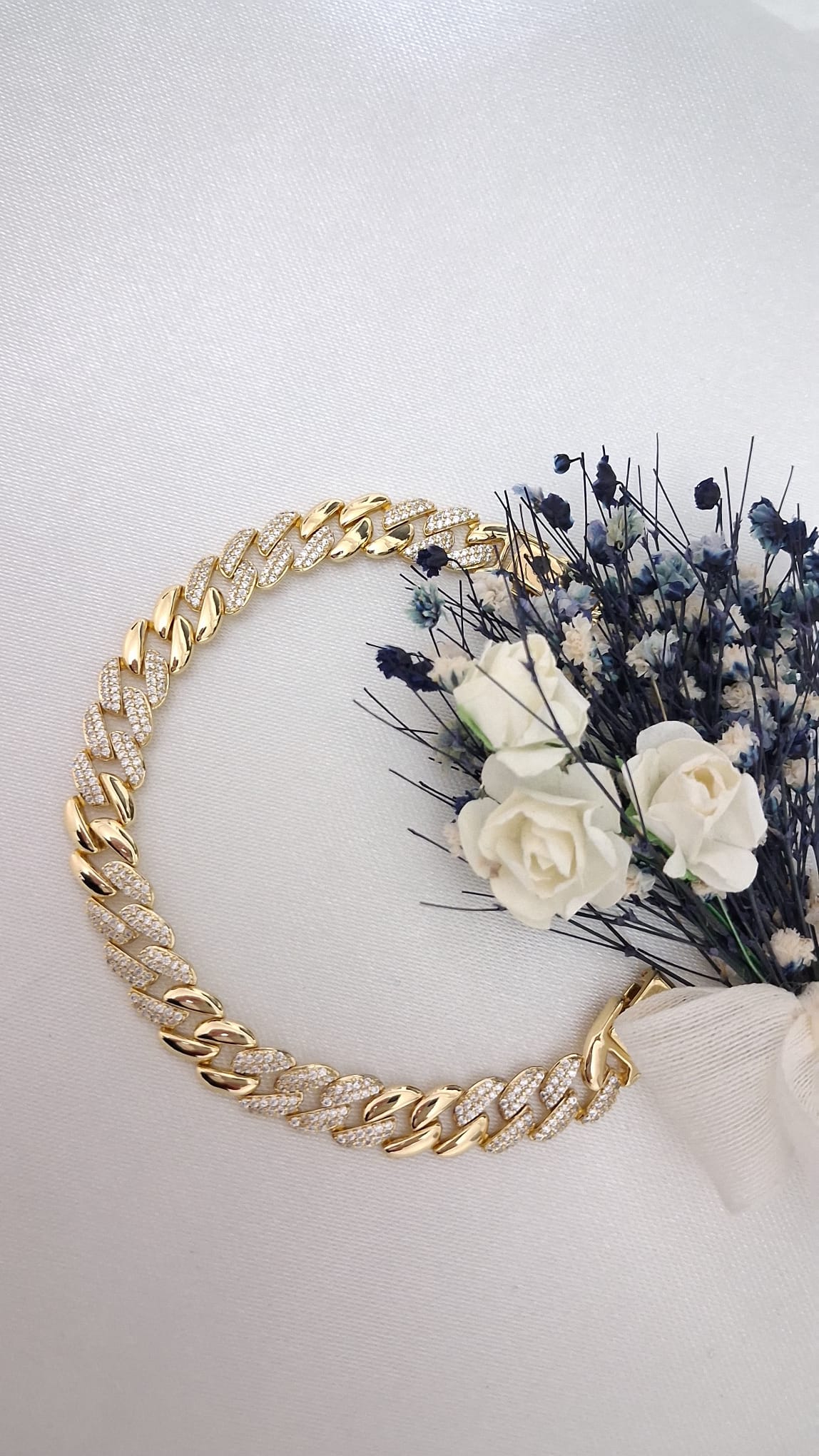 XUPING Bileklik - Küba Zincir Üzeri Mikro Taşlı